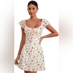 Floral dress with flutter sleeves